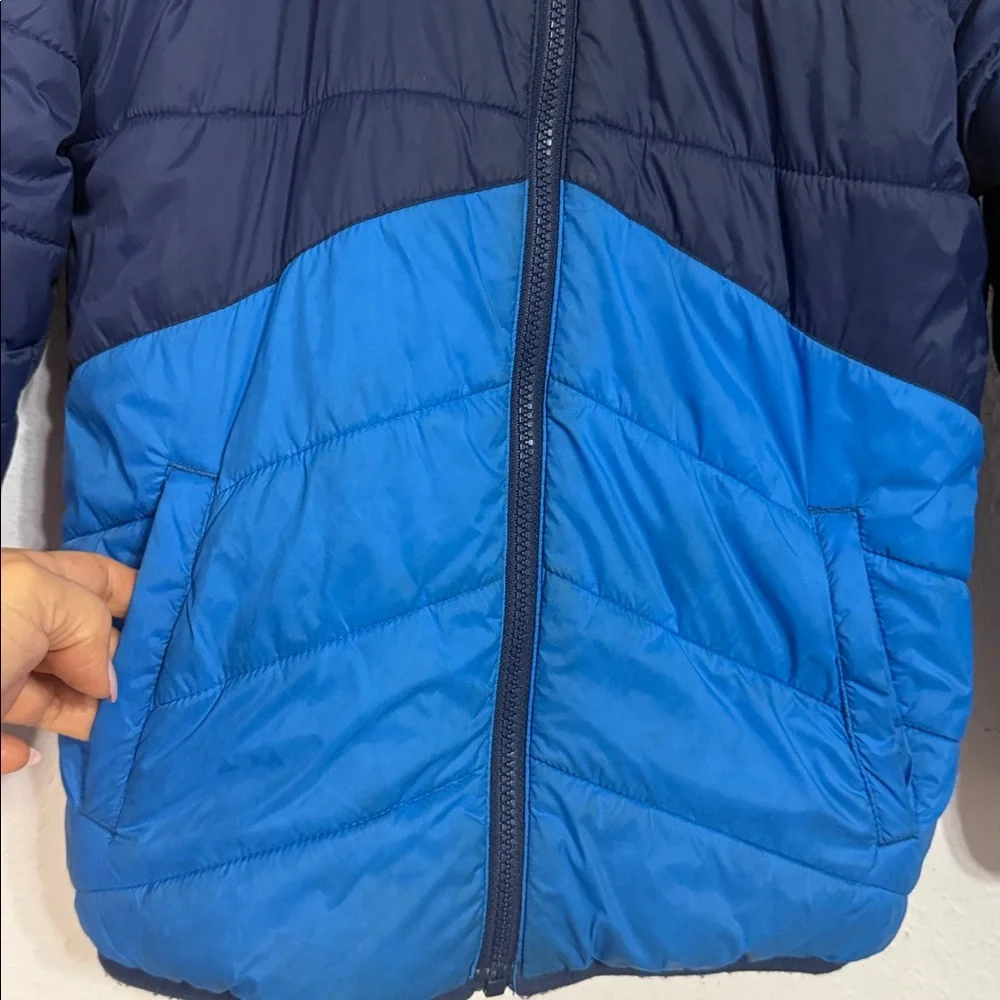 Eddie Bauer Kids Two-Tone Blue Reversible Puffer Jacket Size 10/12